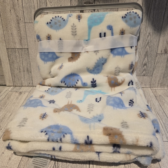 Baby Starters Soft Dinosaur Blanket - Blue, Brown, Cream - Picture 2 of 2